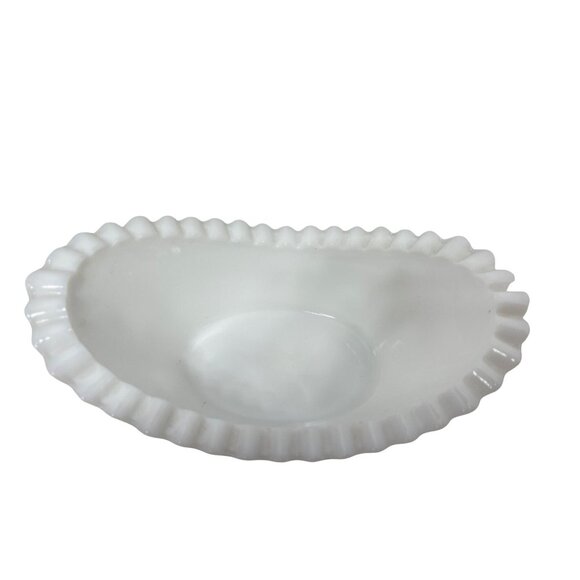 Vintage Kemble Hobstar Milk Glass Relish Candy Dish - Picture 2 of 7